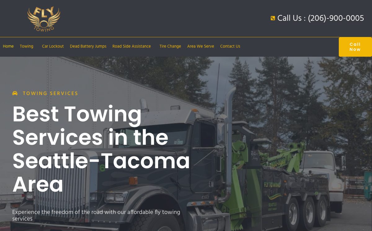 Fly Towing website by Pioneer Vision Consulting