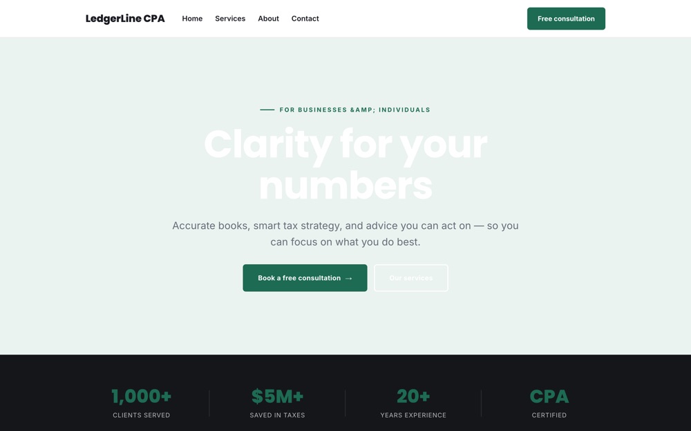 Accountant / Bookkeeping website template