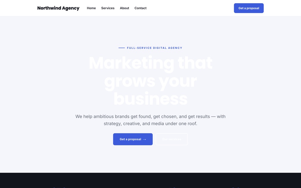 Marketing Agency website template