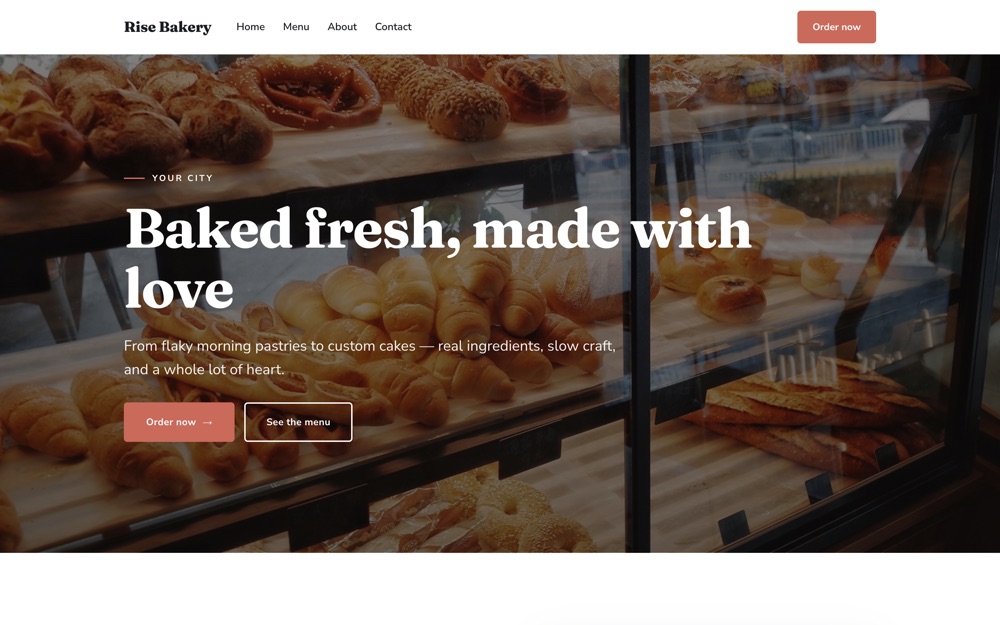 Bakery website template