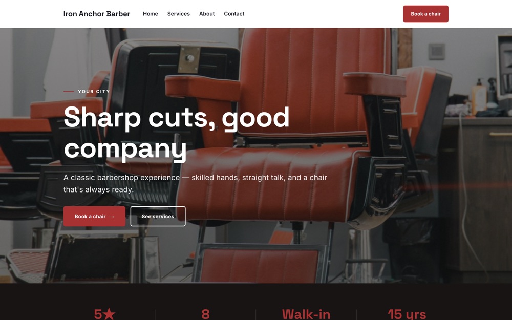 Barbershop website template
