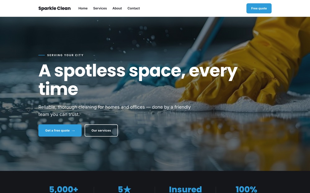 Cleaning Services website template