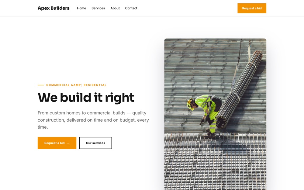 Construction / Contractor website template