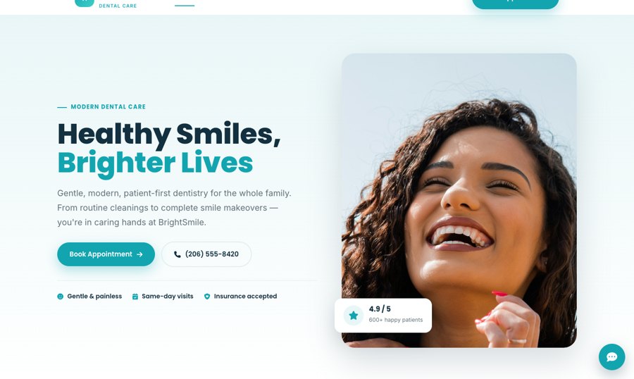 Dental — BrightSmile website template