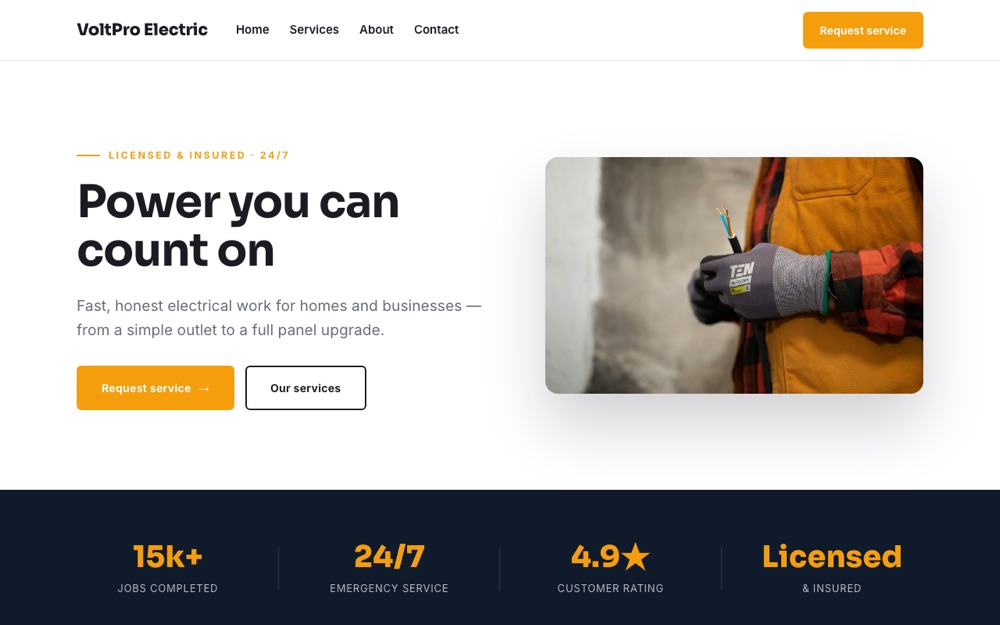 Electrician website template