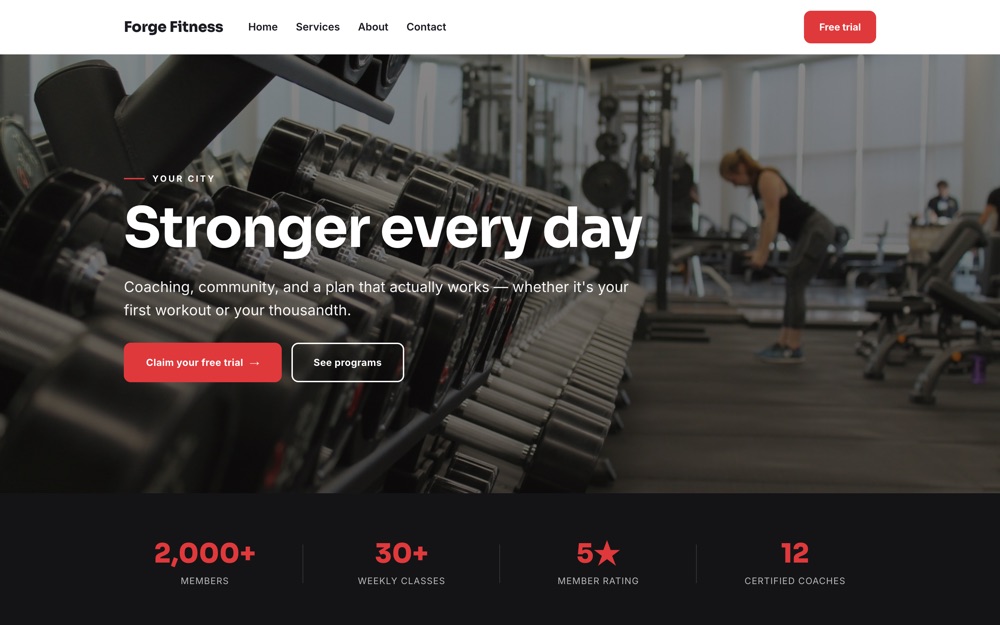 Fitness &amp; Gym website template