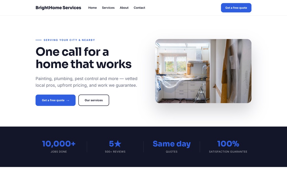 Home Services website template