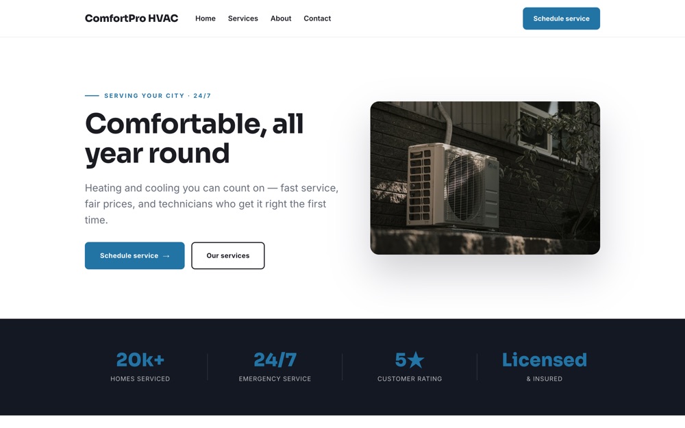 HVAC / Heating &amp; Cooling website template