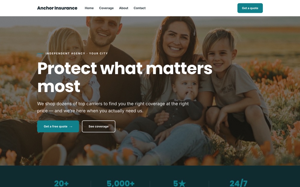 Insurance Agency website template