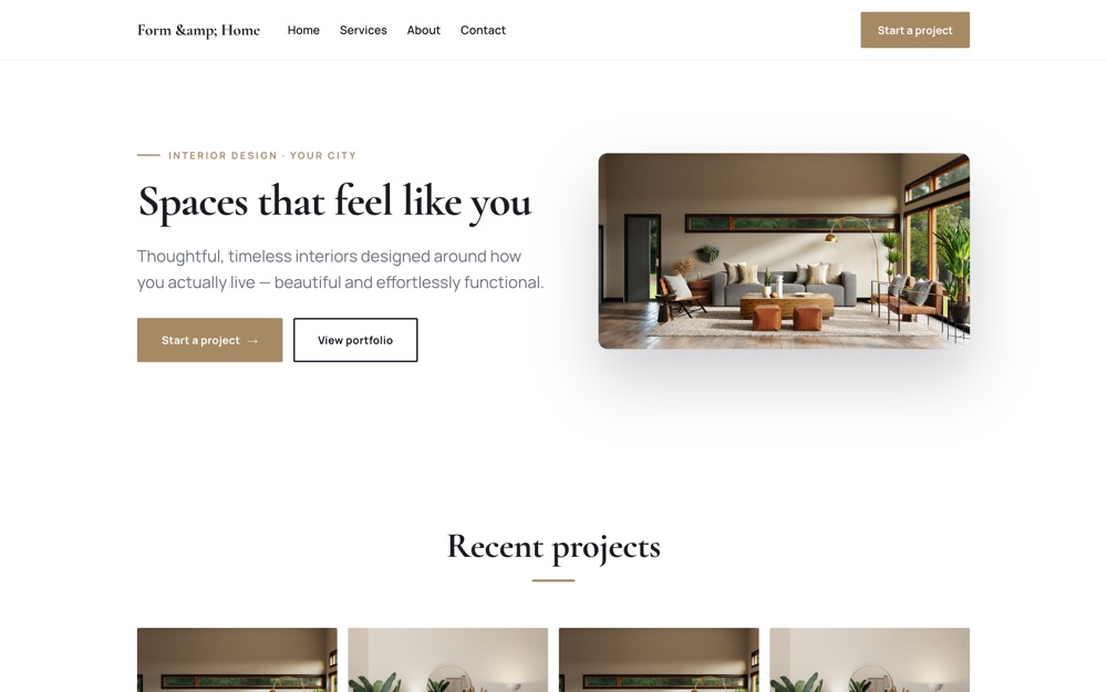 Interior Design website template