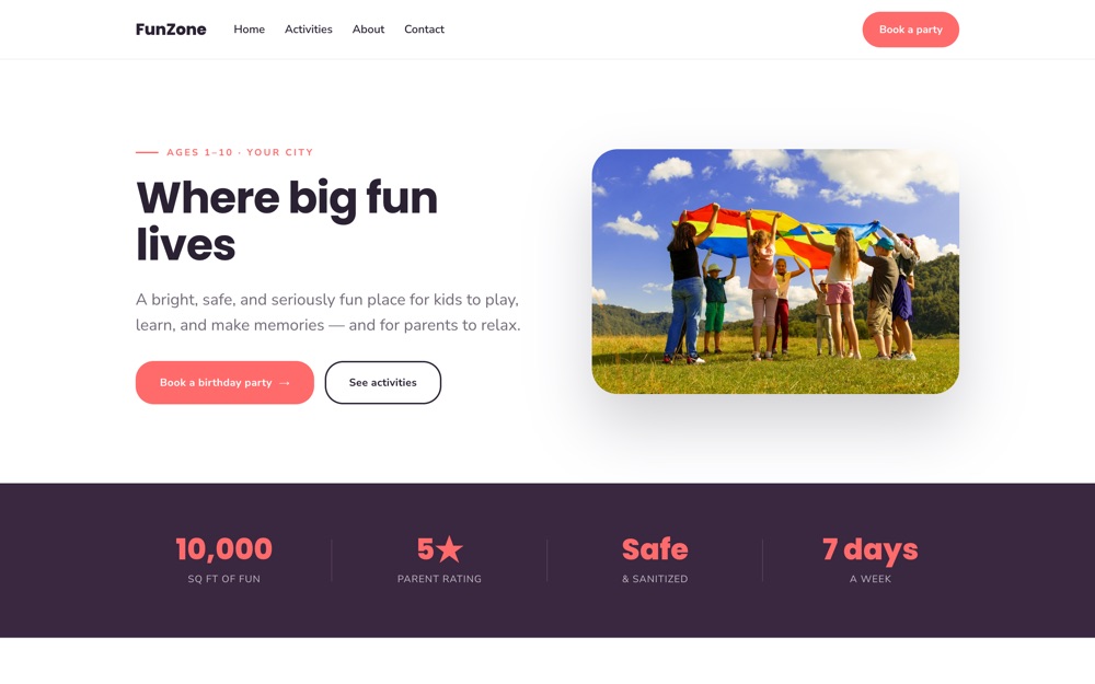 Kids Brand / Play Center website template