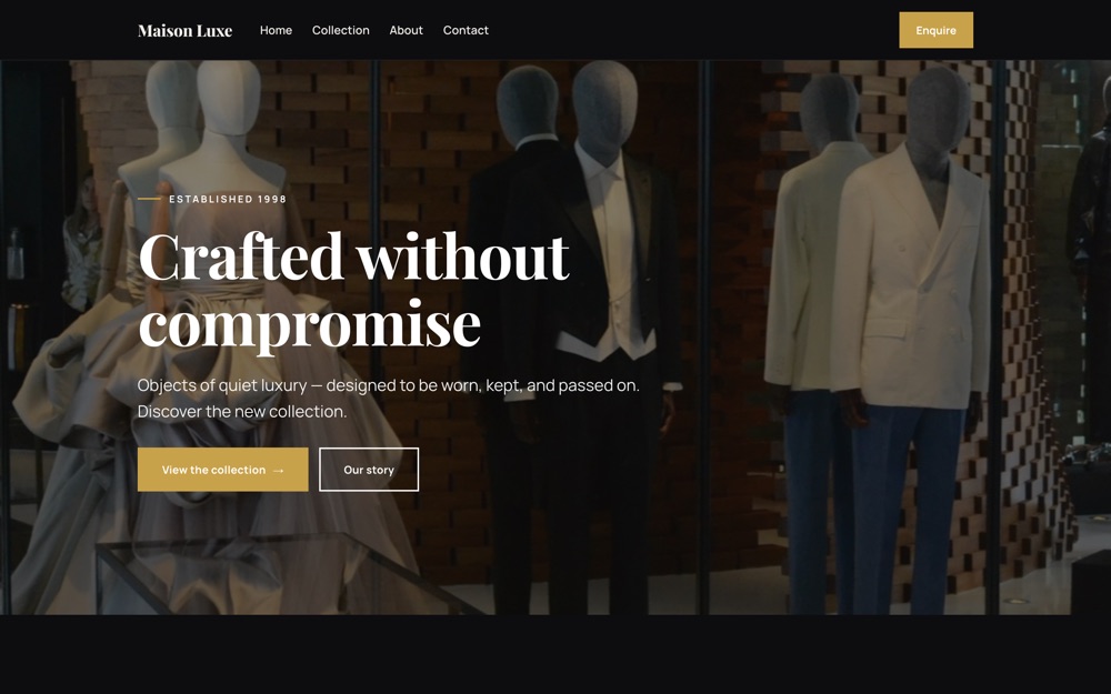 Luxury Brand / Boutique website template