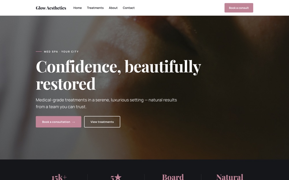 Med Spa / Aesthetics website template
