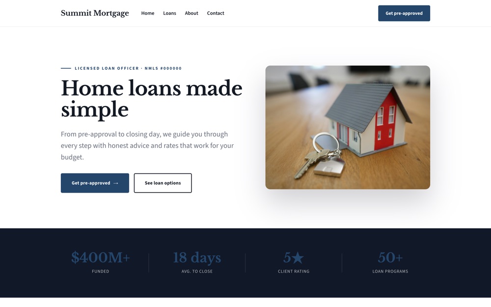 Mortgage & Lending website template