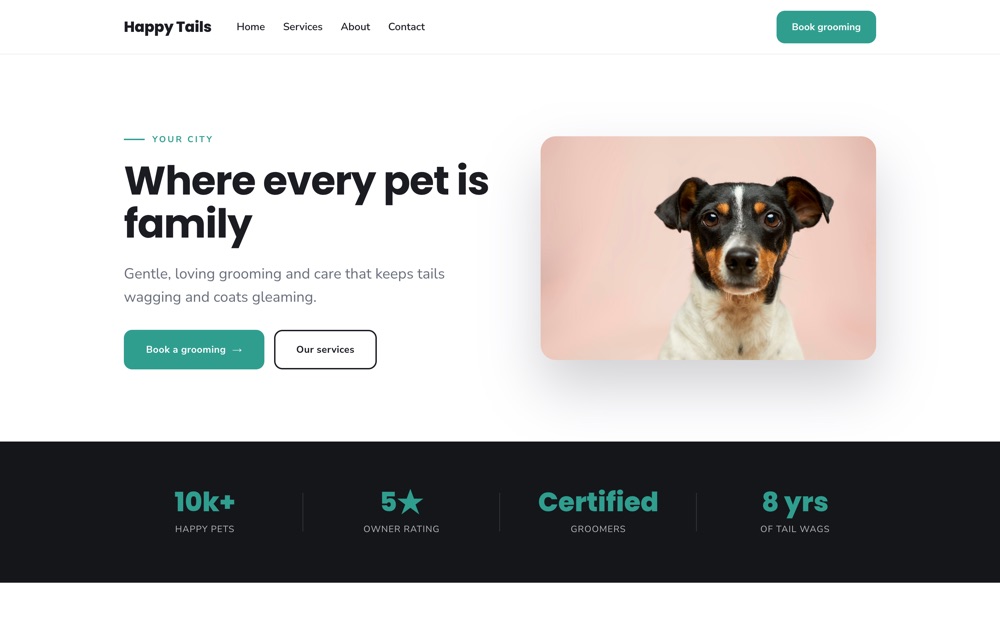 Pet Grooming / Vet website template