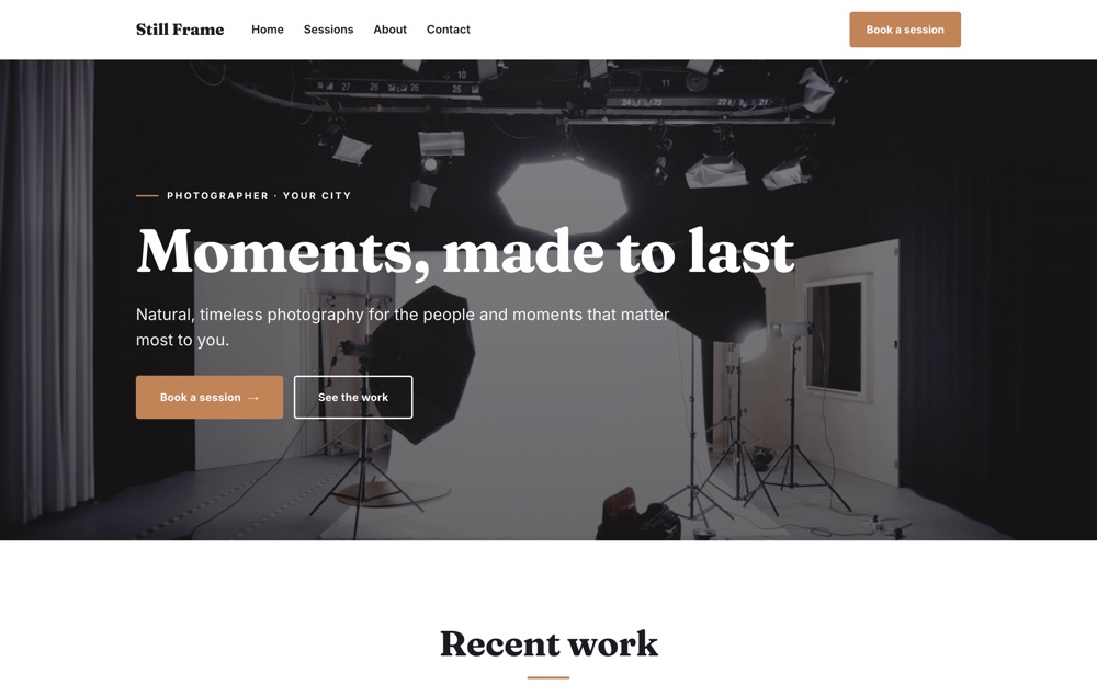 Photography website template
