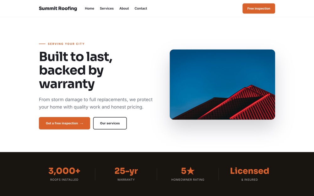Roofing / Construction website template