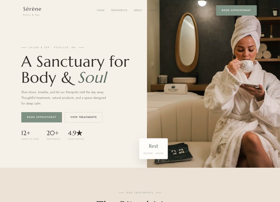 Salon &amp; Spa website template
