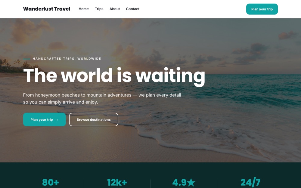 Travel Agency website template