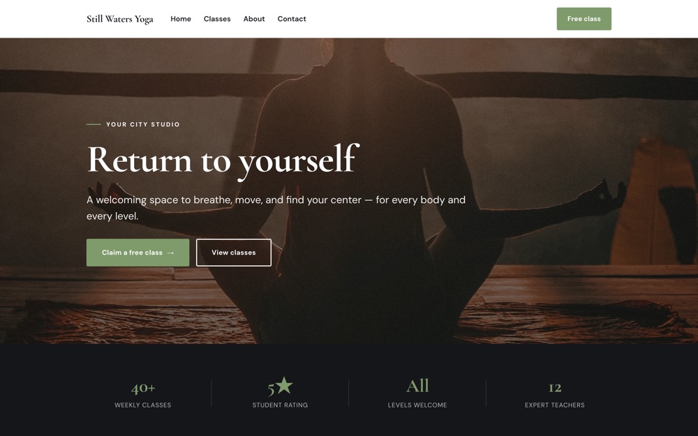 Yoga / Pilates Studio website template